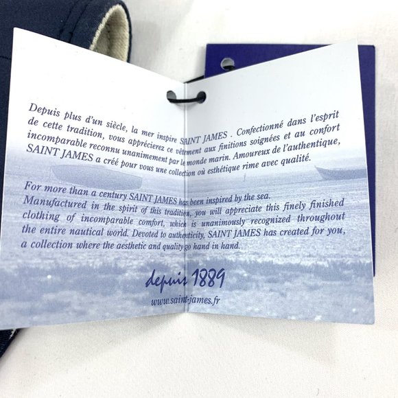 NWT SAINT JAMES REVERSIBLE Nautical Striped Cotton Logo signature Hat Cap - Picture 4 of 8